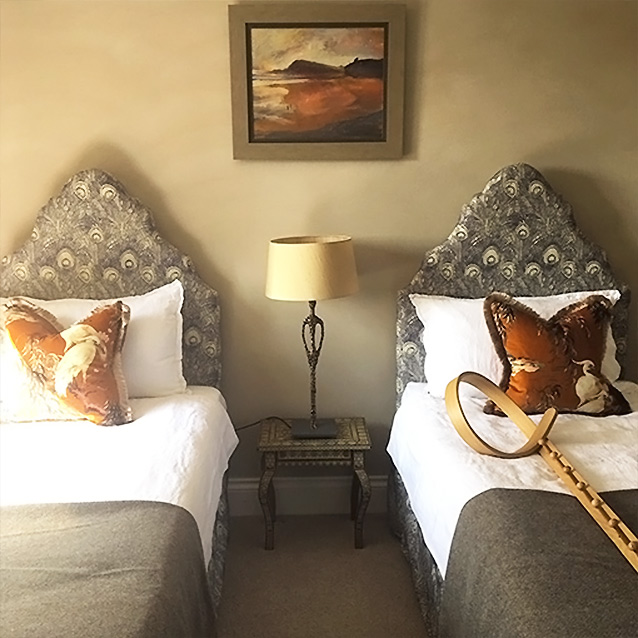 Gothic Single Beds in Liberty Hebe Indigo